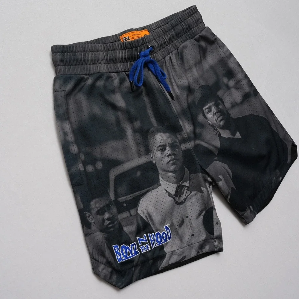 Shoe Palace Boyz N The Hood Shorts Mens‎ Small Gray Mesh Graphic Drawstring
